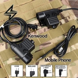 WADSN U94 PTT táctica para comunicación con auriculares COMTAC