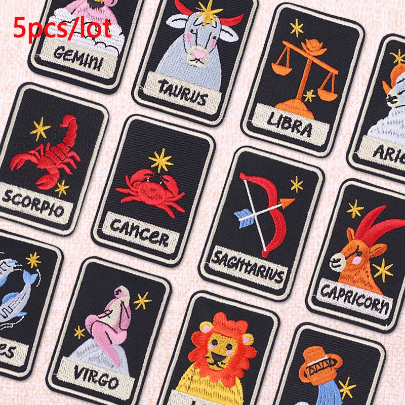 Parches del zodiaco retro para aplicar con plancha