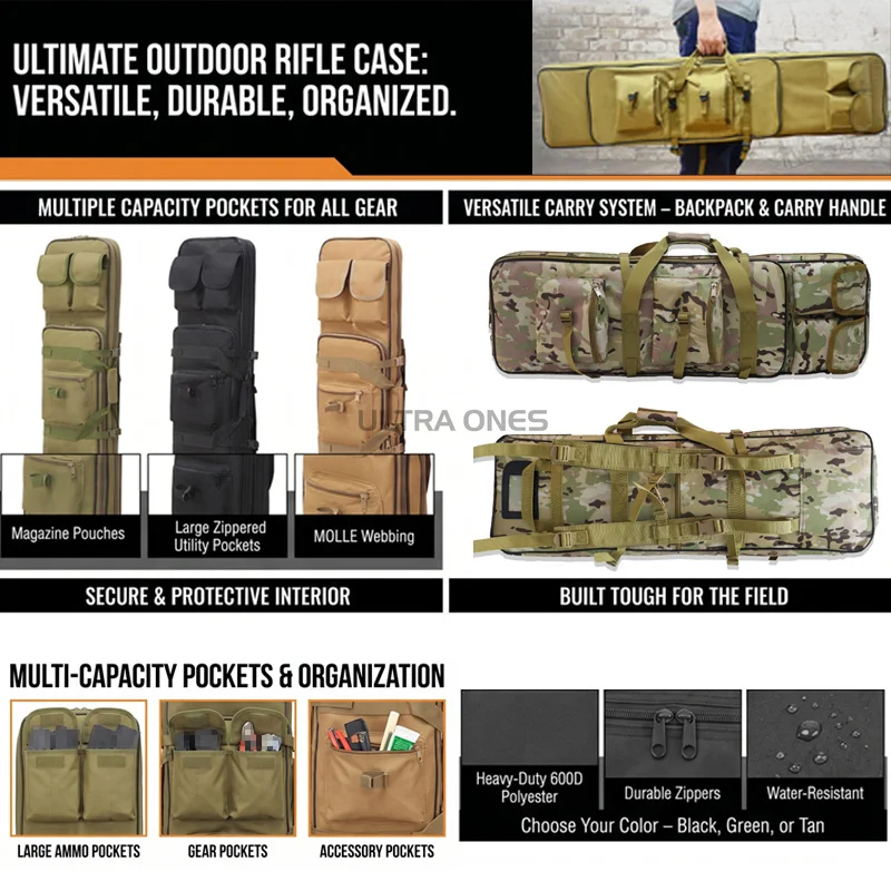 Mochila táctica acolchada para rifle y escopeta de caza - imagen 2