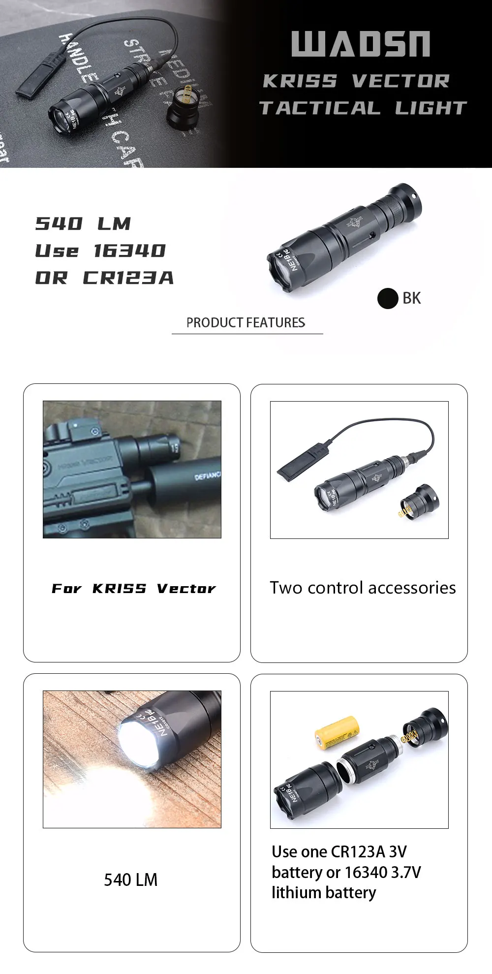 Linterna táctica para montaje tipo scout en airsoft