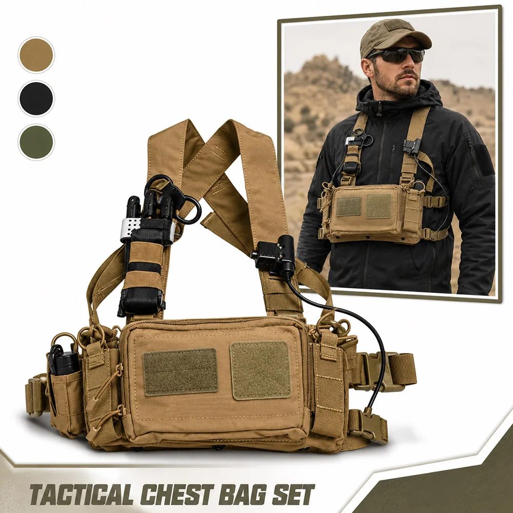 Chaleco táctico MOLLE ligero con soporte PTT y bolsa para torniquete - imagen 5