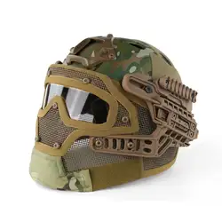 Casco táctico con malla de acero para airsoft, paintball y tiro