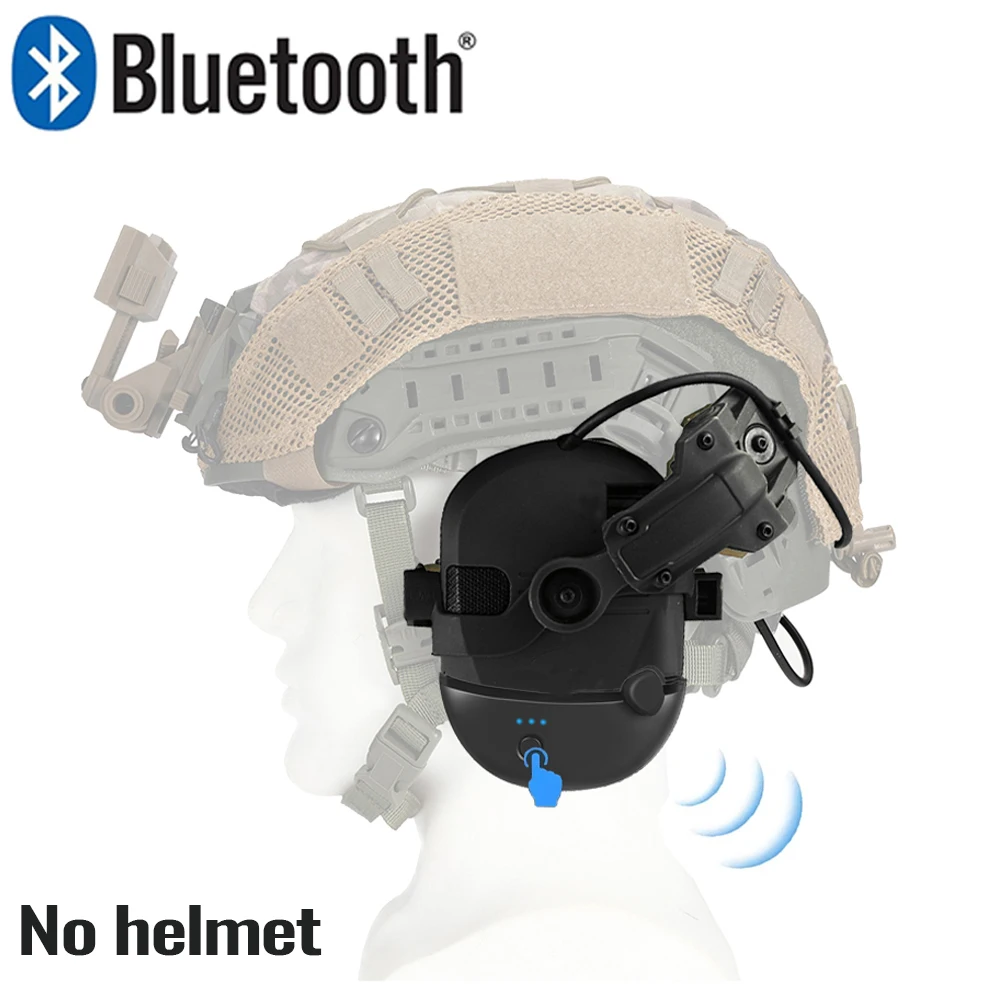 Auriculares tácticos montados en casco para tiro