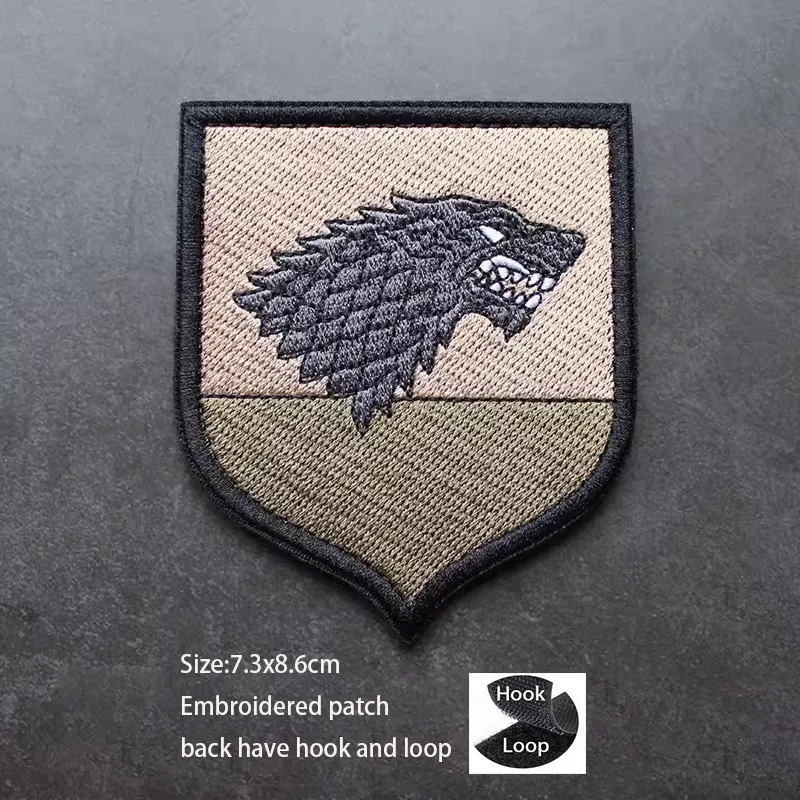Parche bordado 3D pantera y águila con gancho y bucle