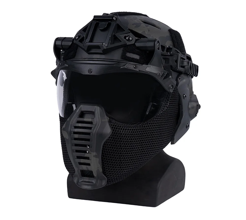 Detalle del conjunto de protección y gafas abatibles