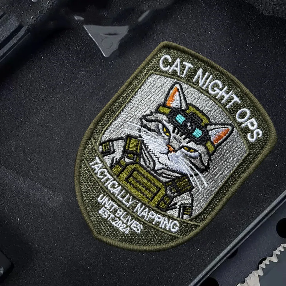 Parche táctico bordado gato para operaciones nocturnas - imagen 2