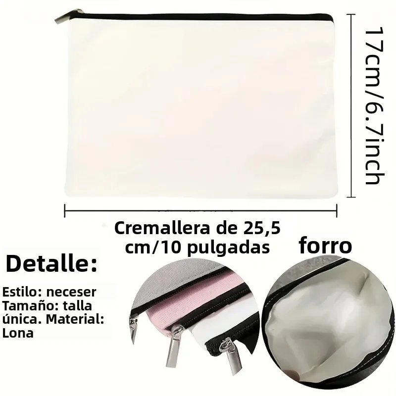 Bolsa de cosméticos organizadora con cierre y letras mujer - imagen 5