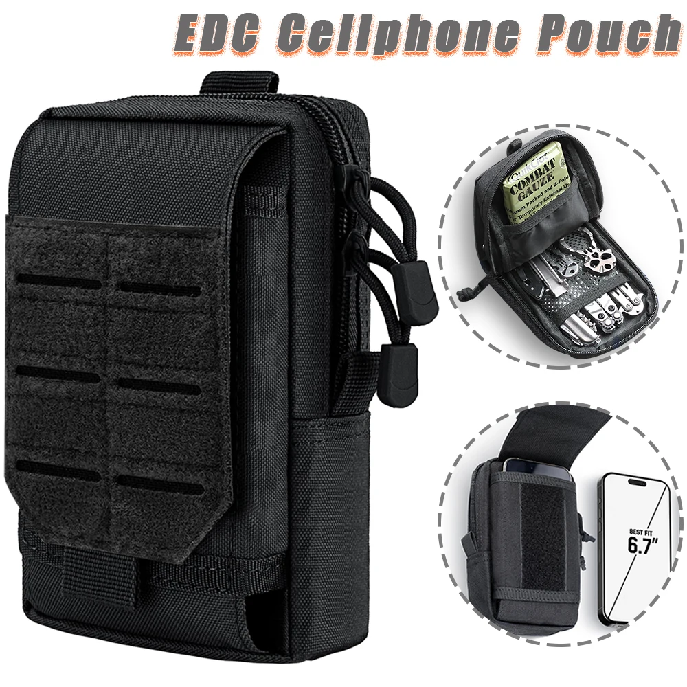 Bolsa táctica MOLLE EDC con funda para teléfono