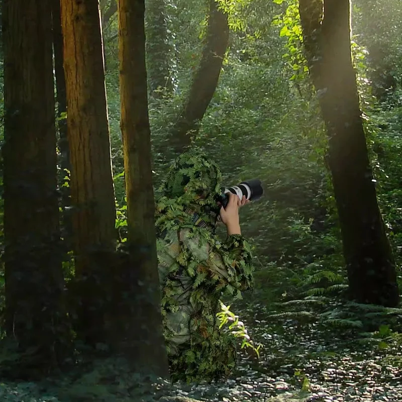 Traje de caza biomimético camuflaje tridimensional hojas verdes - imagen 4