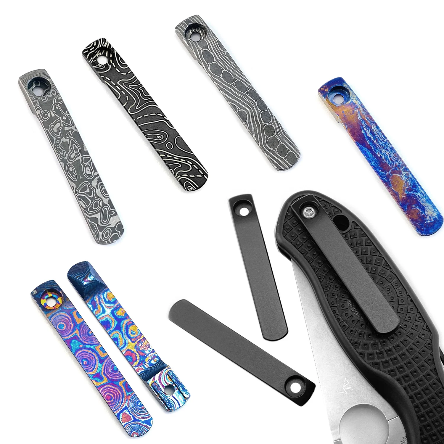Spyderco Para3 clip de bolsillo en titanio CNC 7 colores ligero - imagen 4