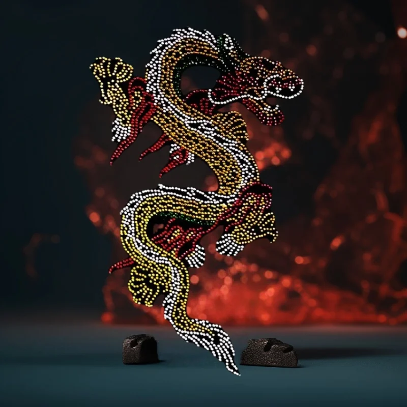 Parche dragón termoadhesivo con purpurina y diamantes para ropa - imagen 2
