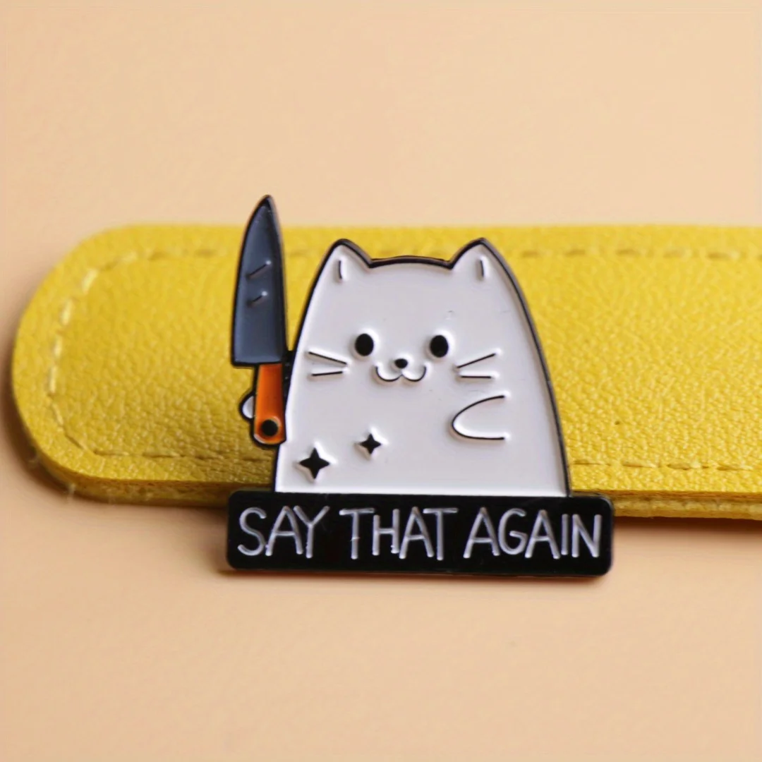 Insignia de solapa con diseño de gatito