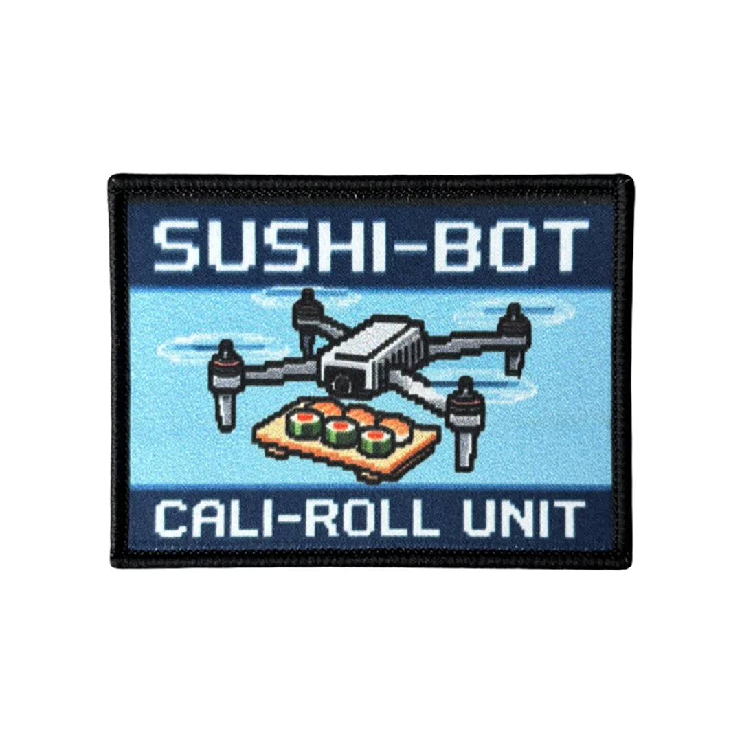 Parche táctico Pixel Art piloto de dron sushi, gancho y bucle - imagen 5