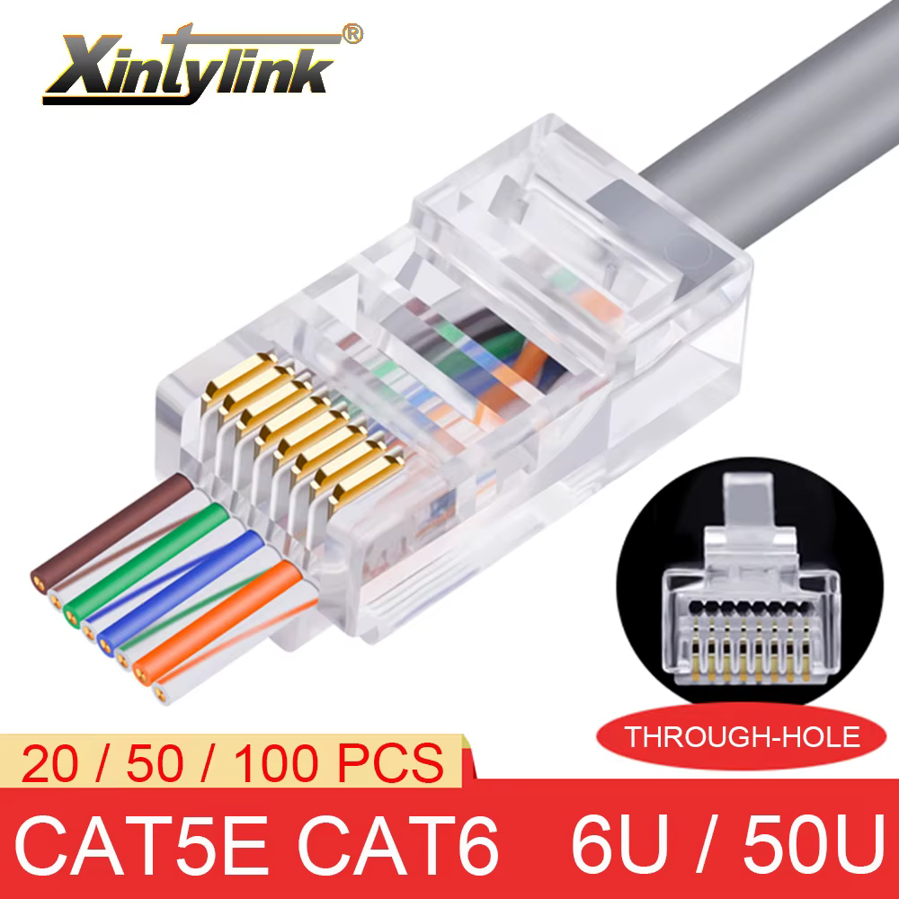 Conector RJ45 Cat6 xintylink – Plug 8P8C UTP ethernet