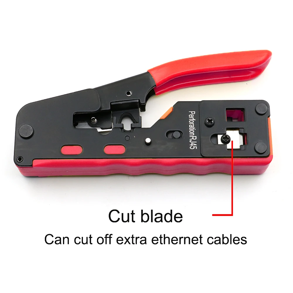 Crimpadora y pelacables RJ45 para cables Cat5 Cat6 Cat7 Cat8 Ethernet - imagen 5