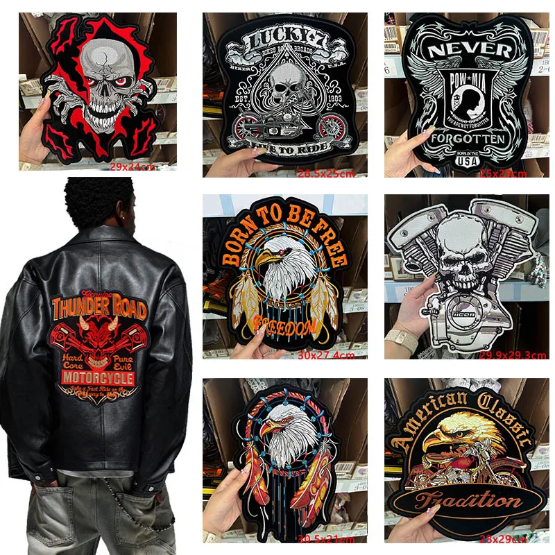 Parche bordado estilo motociclista Punk