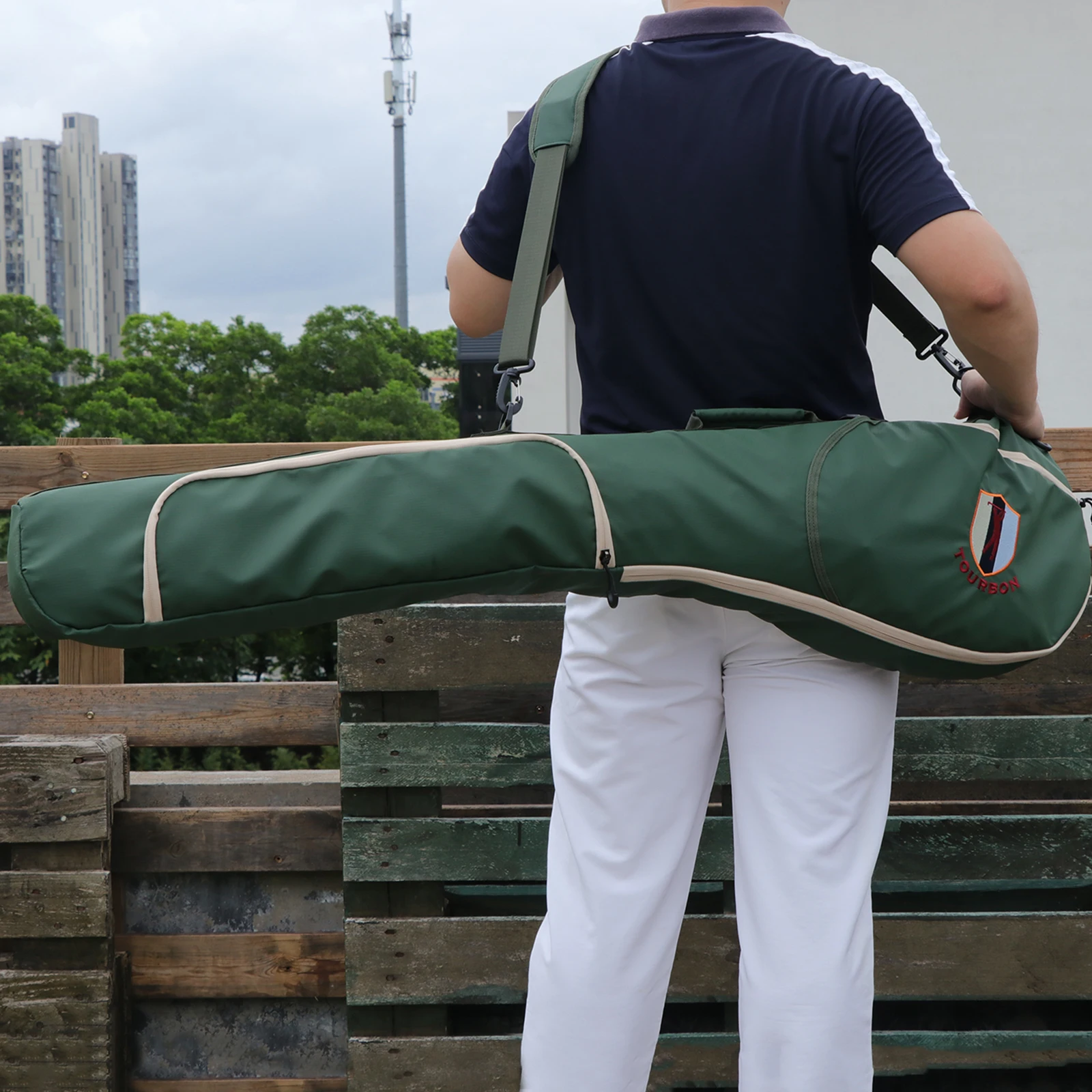 Tourbon Bolsa Golf Nylon Verde Ligera Impermeable