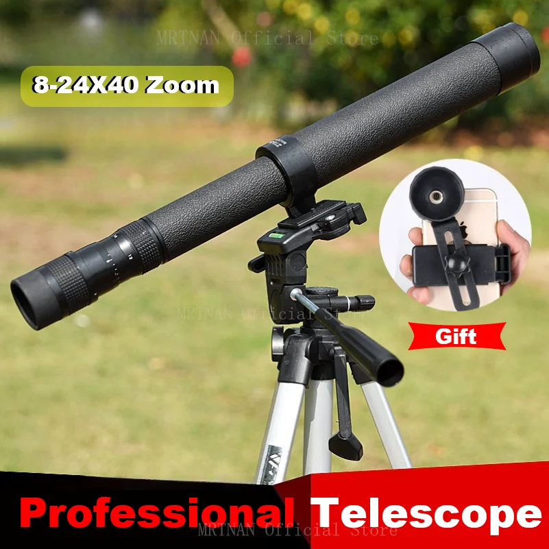 Monocular con zoom 8-24x40 para caza, camping y exteriores duraderos