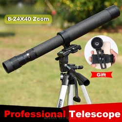 Monocular con zoom 8-24x40 para caza, camping y exteriores duraderos