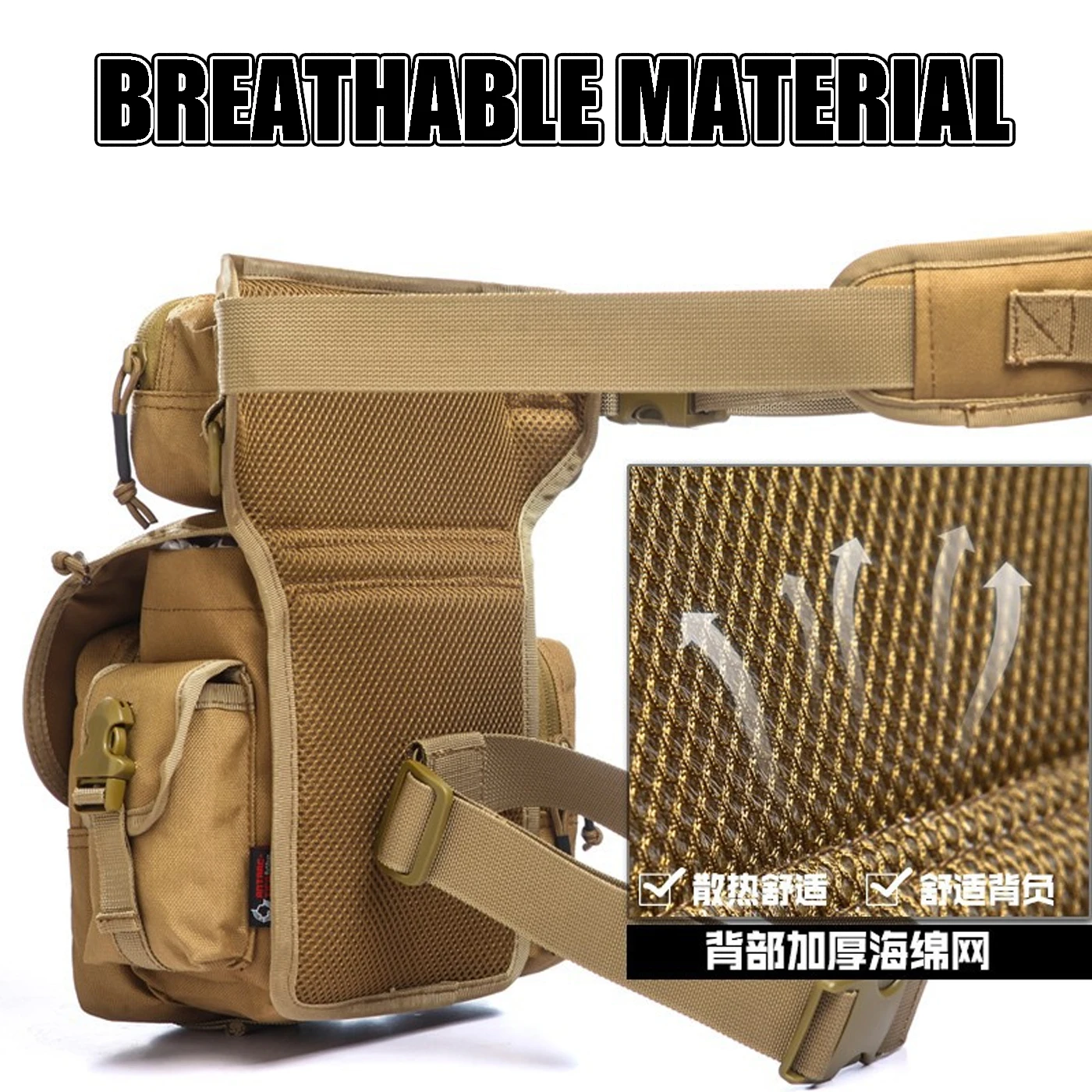 Bolso táctico de muslo para detector metálico, senderismo y bici - imagen 5