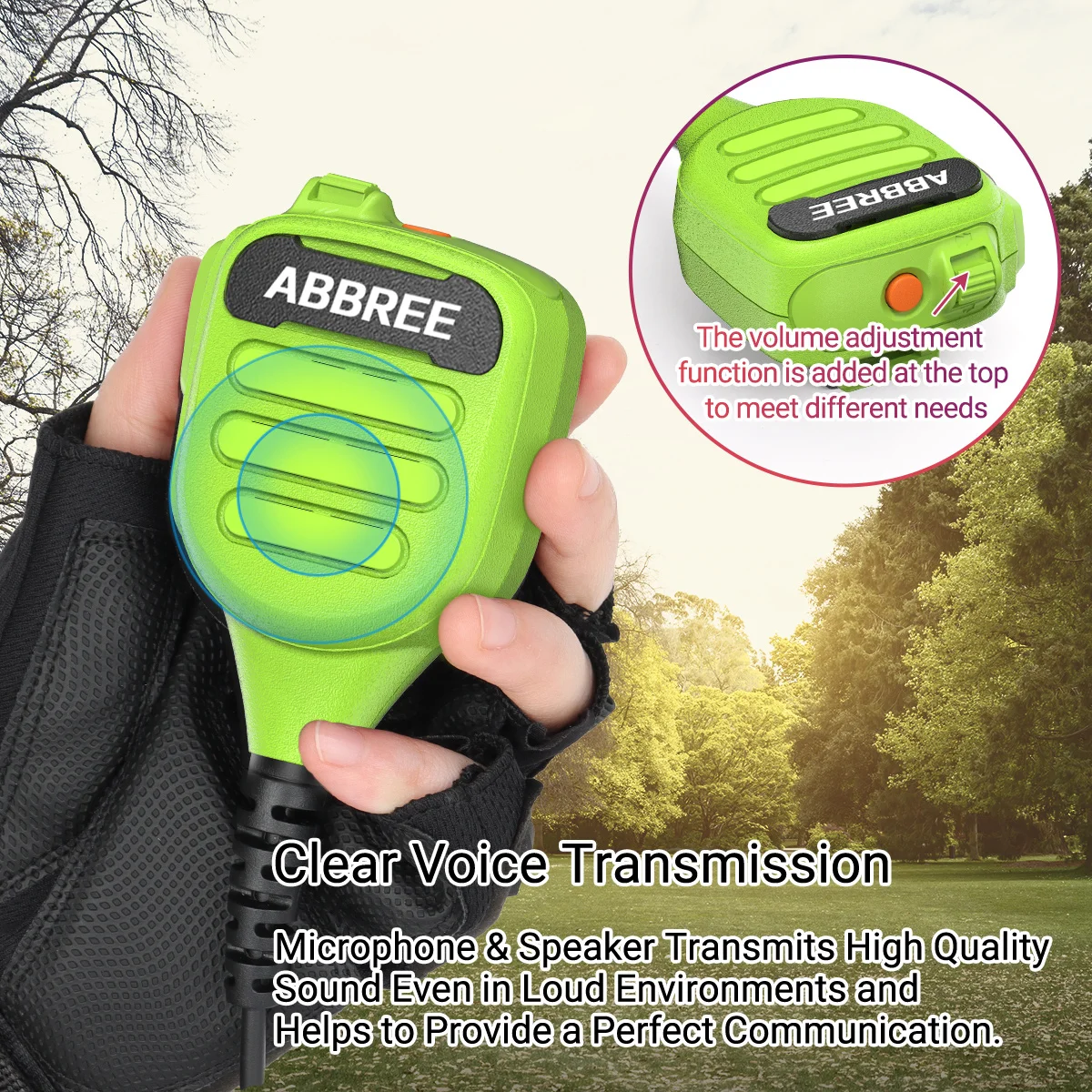ABBREE AR-850 micrófono altavoz para walkie talkie resistente IP54 - imagen 5