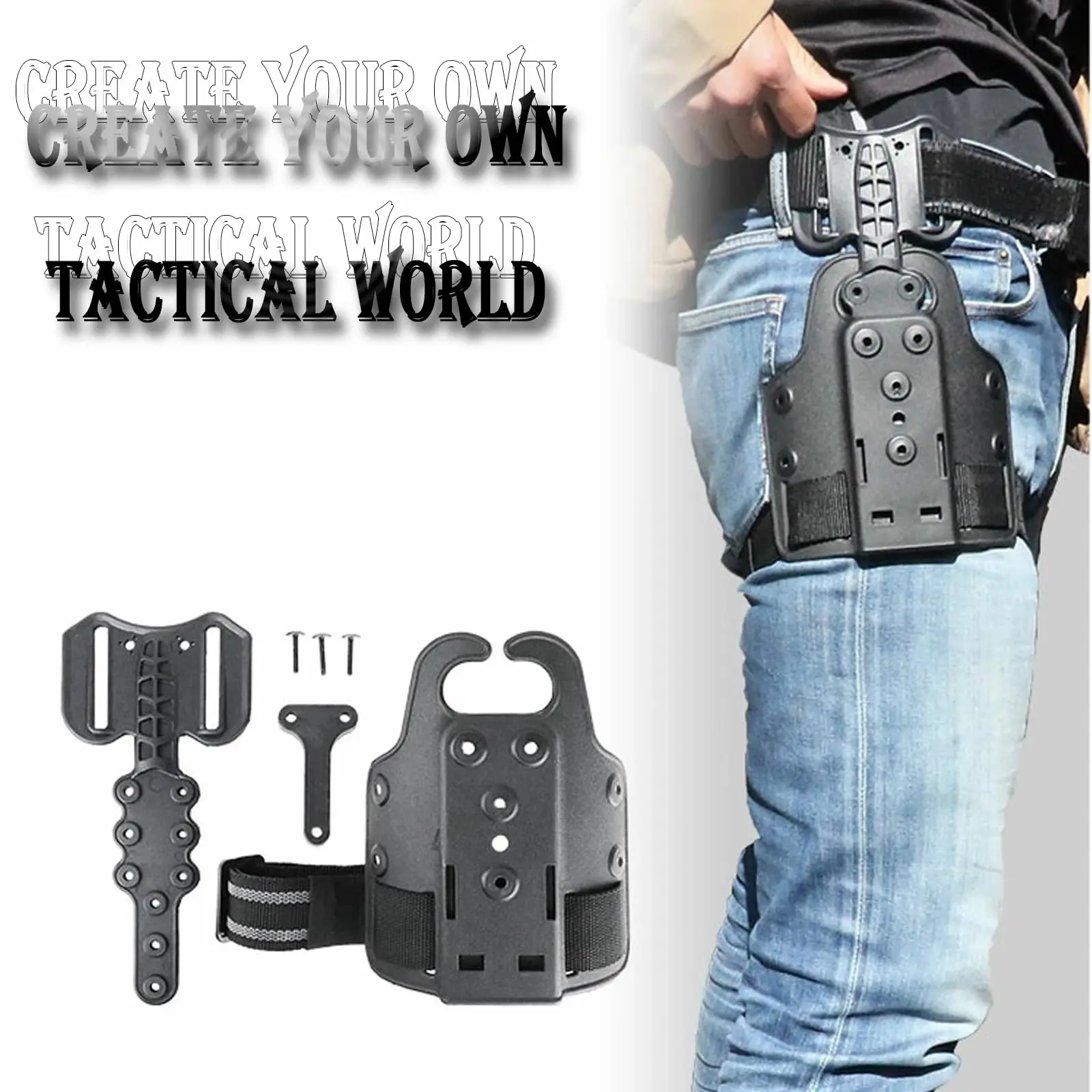 Plataforma táctica de pierna con panel MOLLE universal ajustable - imagen 4