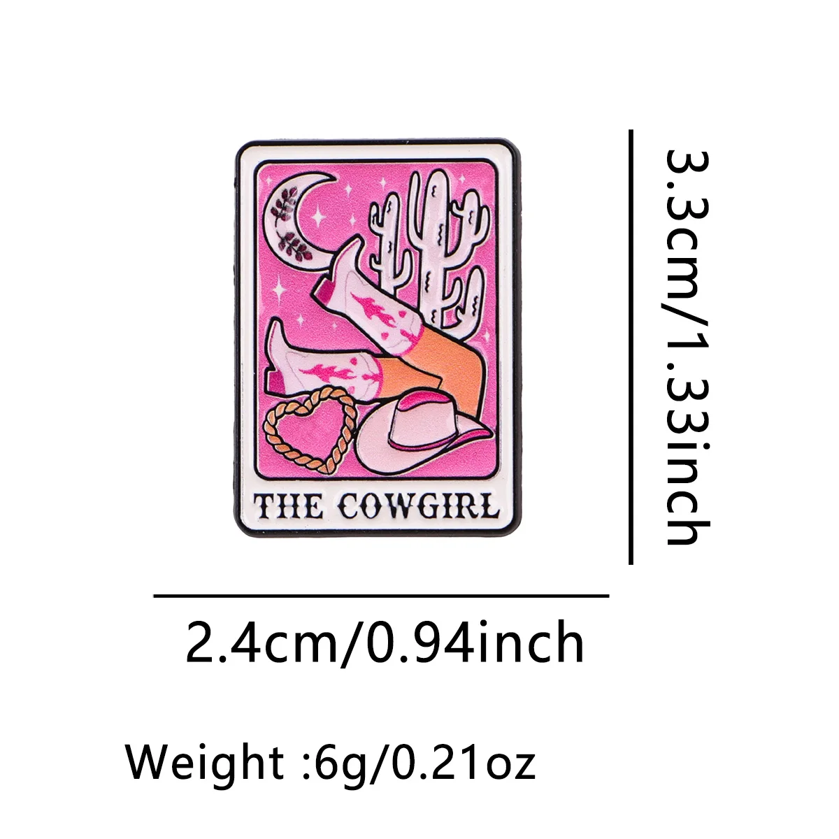 COWGIRL-Pin broche esmaltado Tarot mujer para solapa bolsos sombreros - imagen 2