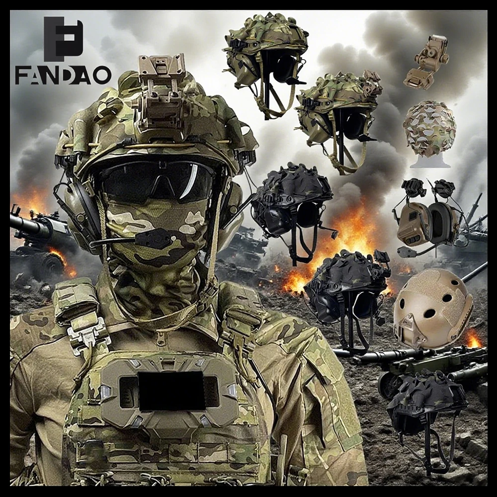 Casco táctico Airsoft con comunicación, funda FAST y soporte L4G24 - imagen 4