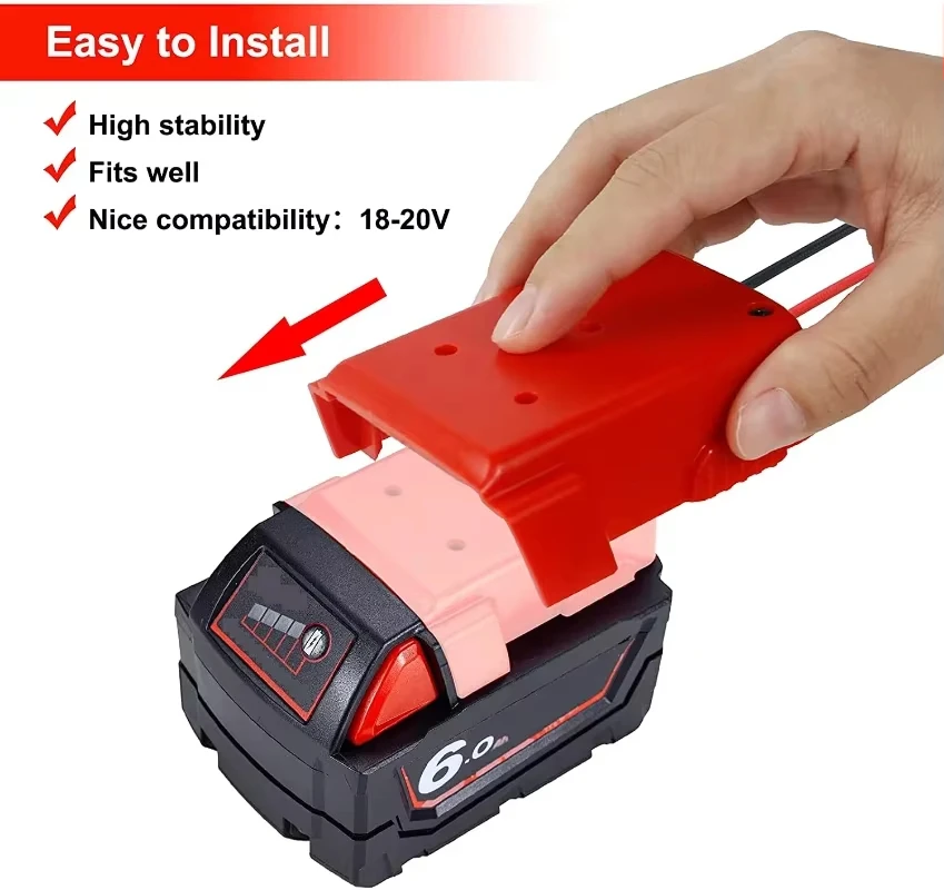 Conector Milwaukee batería 18V 20V – Cable descarga externa DIY - imagen 4