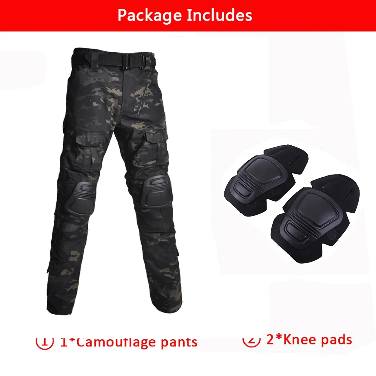 Ropa táctica camuflaje de combate transpirable con bolsillos cargo - imagen 4