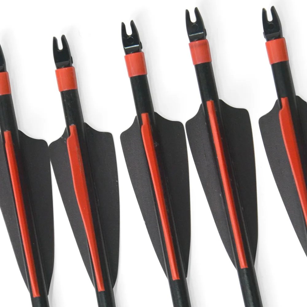 Eje de flecha carbono mixto, plumas Shield goma – caza - imagen 3