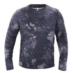 Camiseta táctica manga larga camuflaje secado rápido hombre