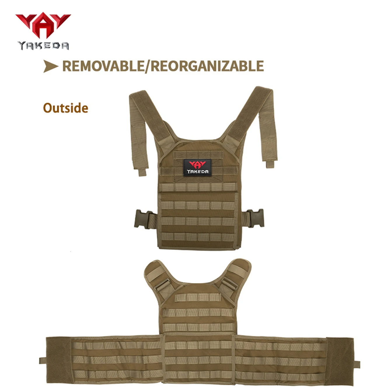 YAKEDA chaleco táctico con hebilla ajustable interna resistente - imagen 5