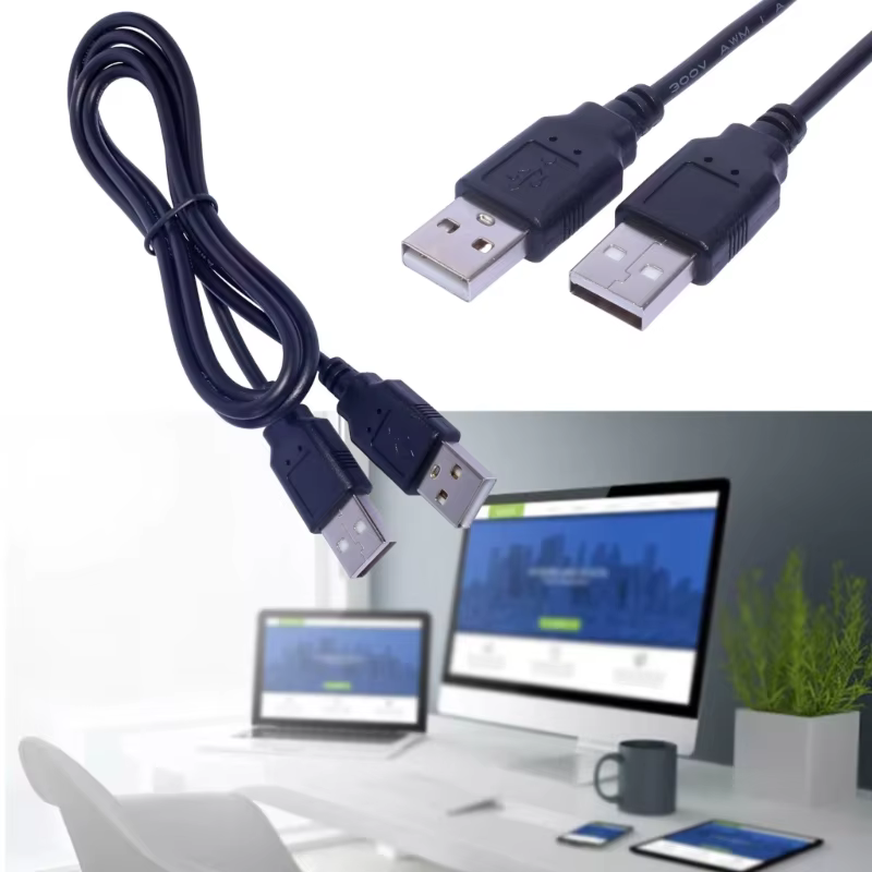 Cable de extensión USB negro USB-A de ambos extremos para carga - imagen 2
