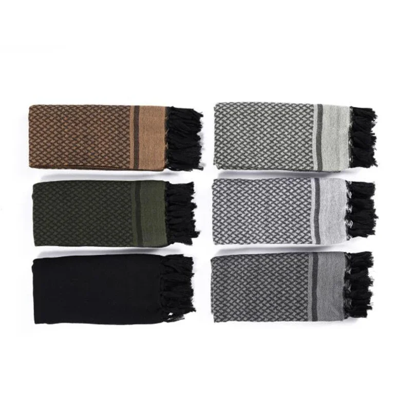 Shemagh táctico de algodón con flecos para hombre - imagen 5