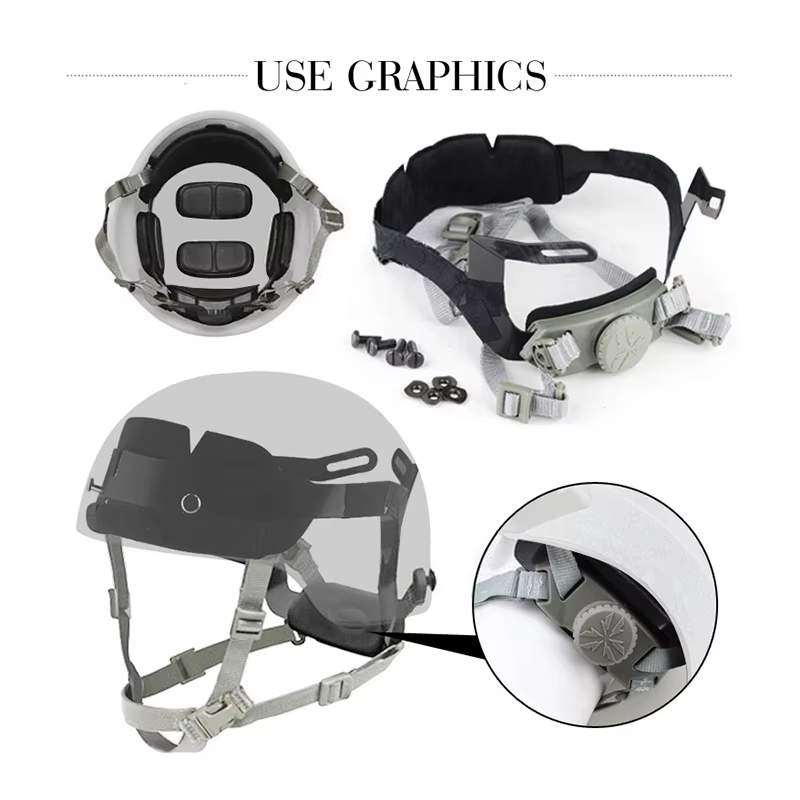 Sistema suspensión correa interior para casco táctico militar - imagen 5