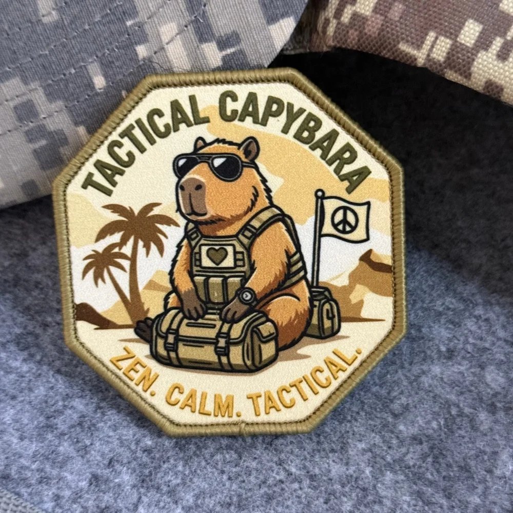 Parche táctico Capybara morale – Insignia con velcro para mochila - imagen 5