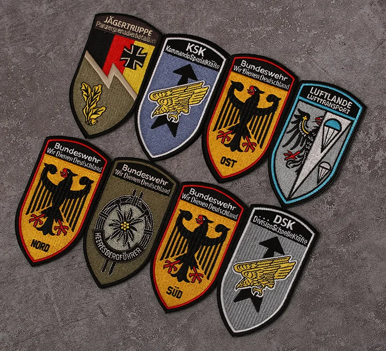 Insignia táctica bordada en camuflaje estilo selva alemana