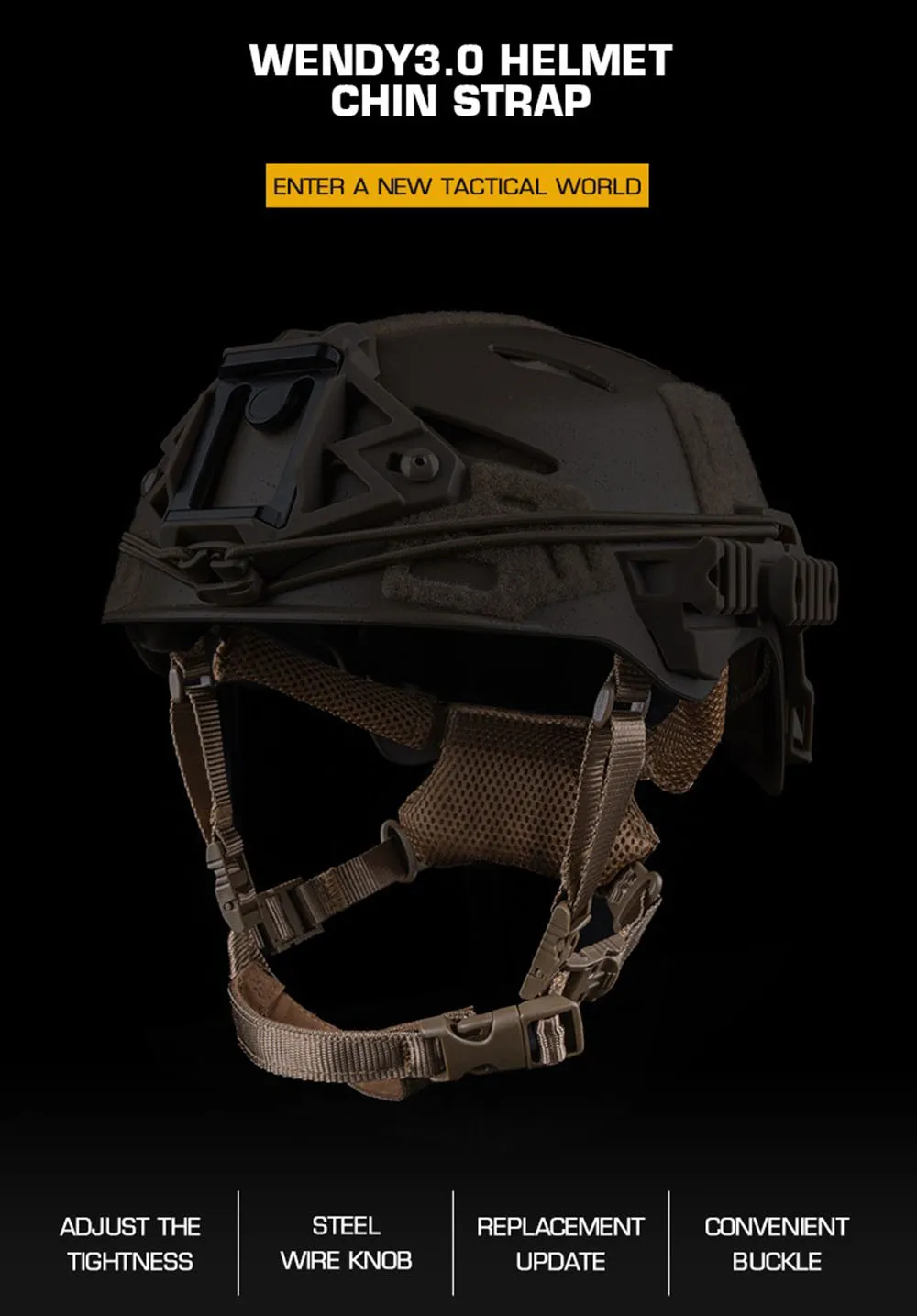 Correa de barbilla con cordón ajustable para casco