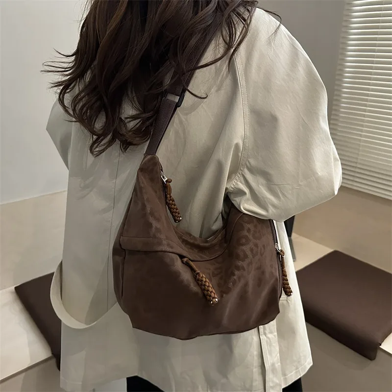 Bolso bandolera gran capacidad ante leopardo tipo dumpling