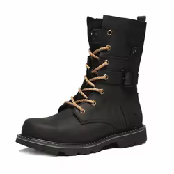 KOWM Botas tácticas impermeables en piel de vaca para trekking
