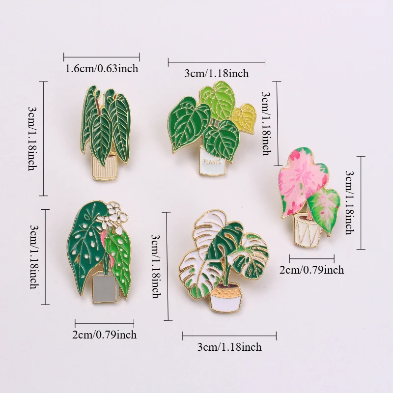 Broche de metal esmaltado flores y plantas para solapa - imagen 2