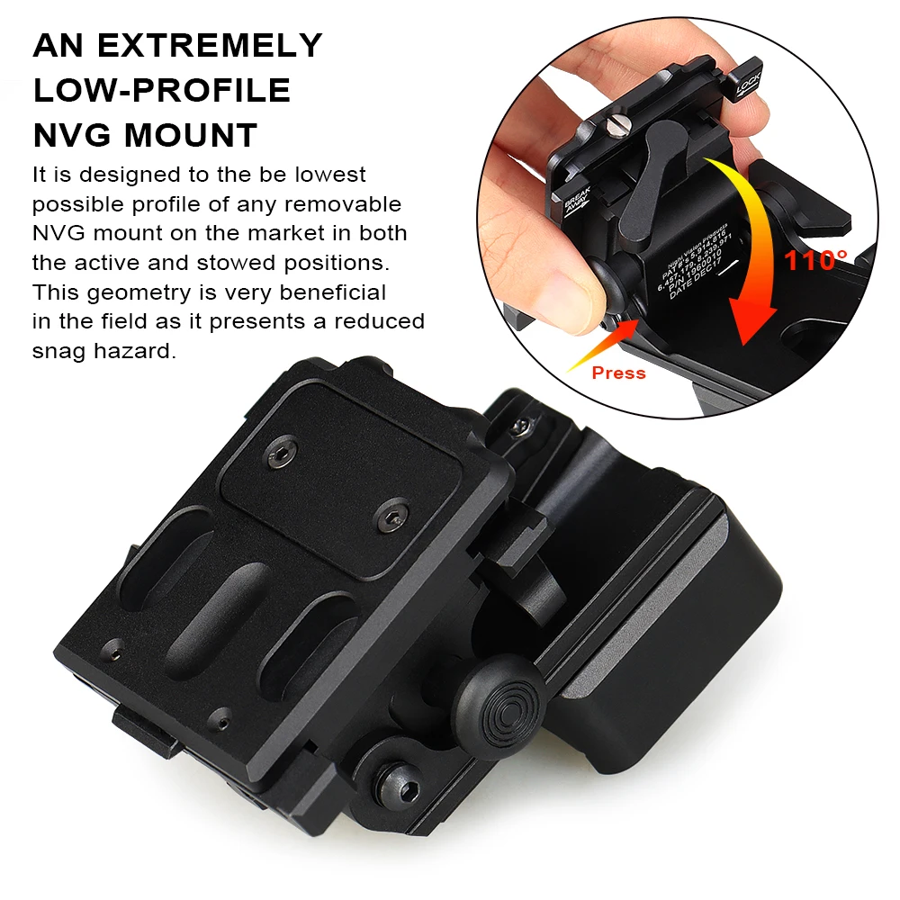 Soporte NVG de aluminio para gafas visión nocturna, caza