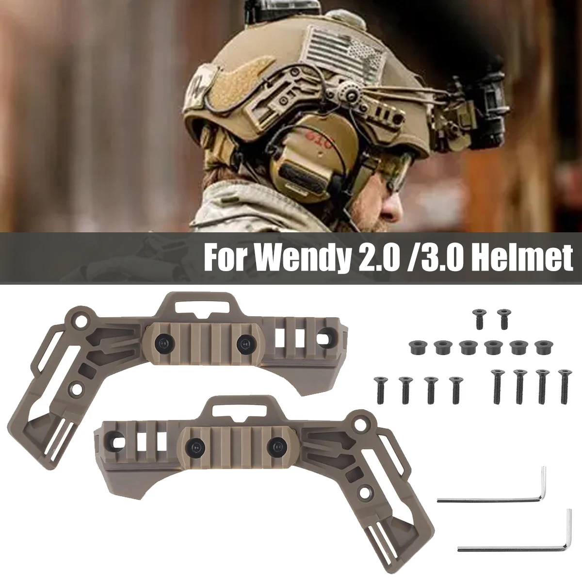 Adaptador de Riel Lateral para Casco Wendy 2.0/3.0