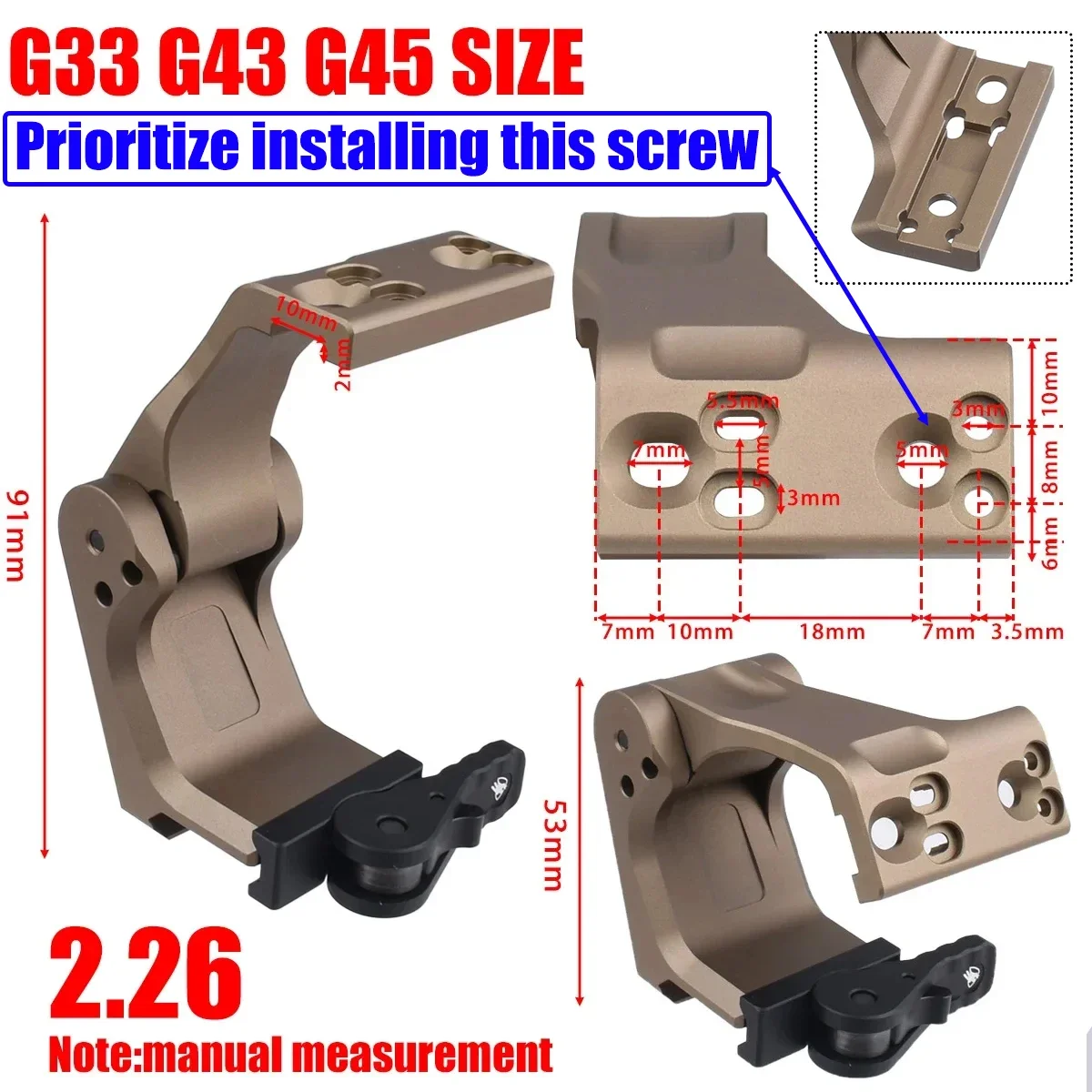 UNITY Fast FTC Montaje Óptico Elevador Eotech 558 G33/43/45 3X/5X - imagen 4