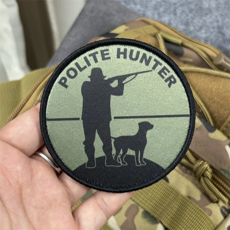 Parche táctico POLITE HUNTER con velcro para mochila y uniforme militar - imagen 5