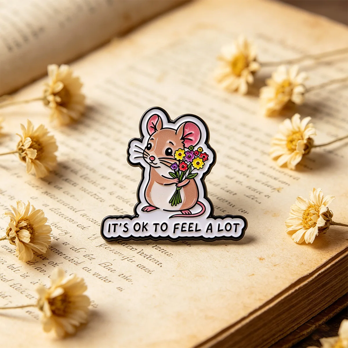 Pin metálico de esmalte ratón lindo – broche para mochila - imagen 5