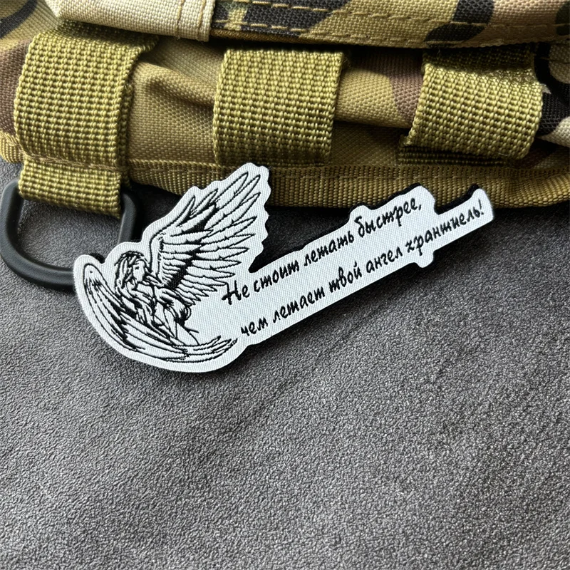 Parche táctico ángel moral con velcro para mochila y brazalete - imagen 4
