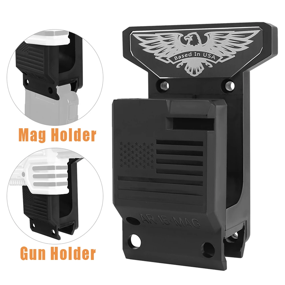 Soporte de pared para rifle AR15 con porta-cargadores - imagen 2