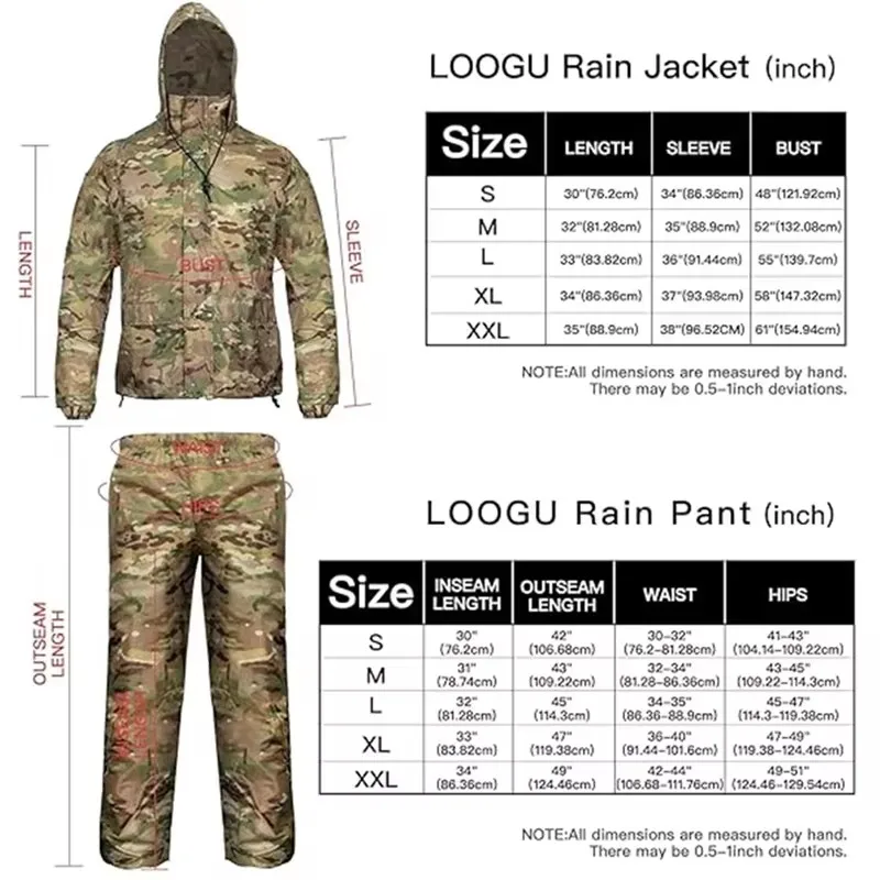Capa lluvia táctica militar impermeable – Caza y senderismo - imagen 4